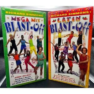 Richard Simmons Latin Blast Off And Mega Mix Blast Off Workout Exercise VHS VG